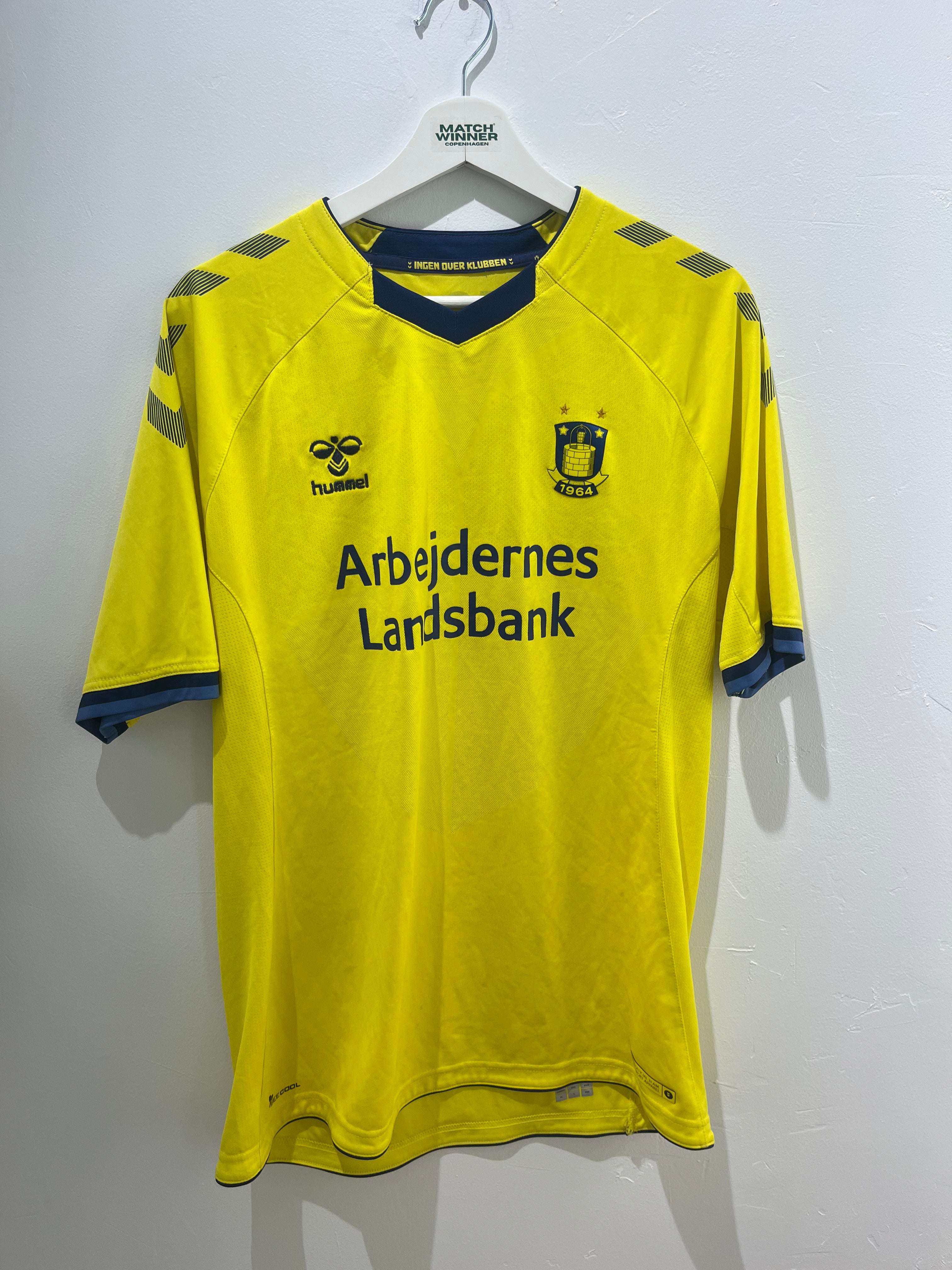 Brøndby hjemme 2018/19 XL fodboldtrøje forfra med Hummel og sponsorlogo